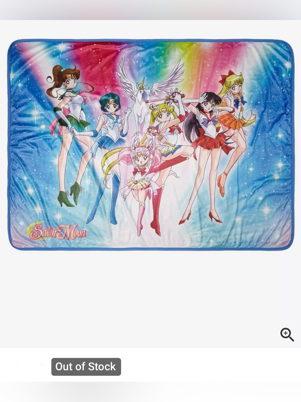Sailor Moon Rainbow Girls Plush Throw Blanket - Multicolor